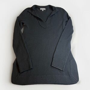 Tory Burch 100% Cashmere Tunic Sweater Women’s‎ Small Black VNeck Long Sleeve